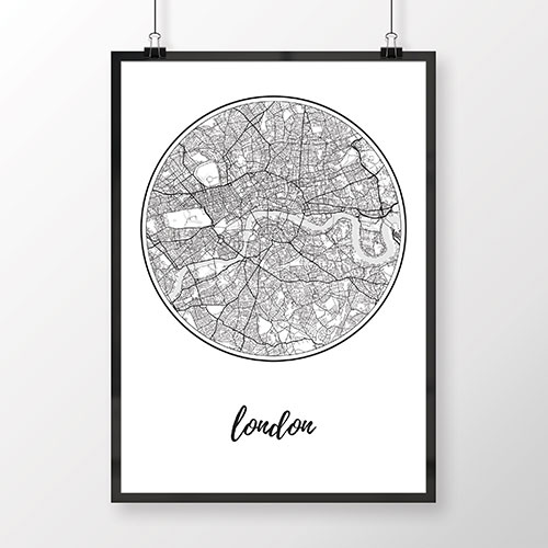 LONDÝN, okrúhly, biely