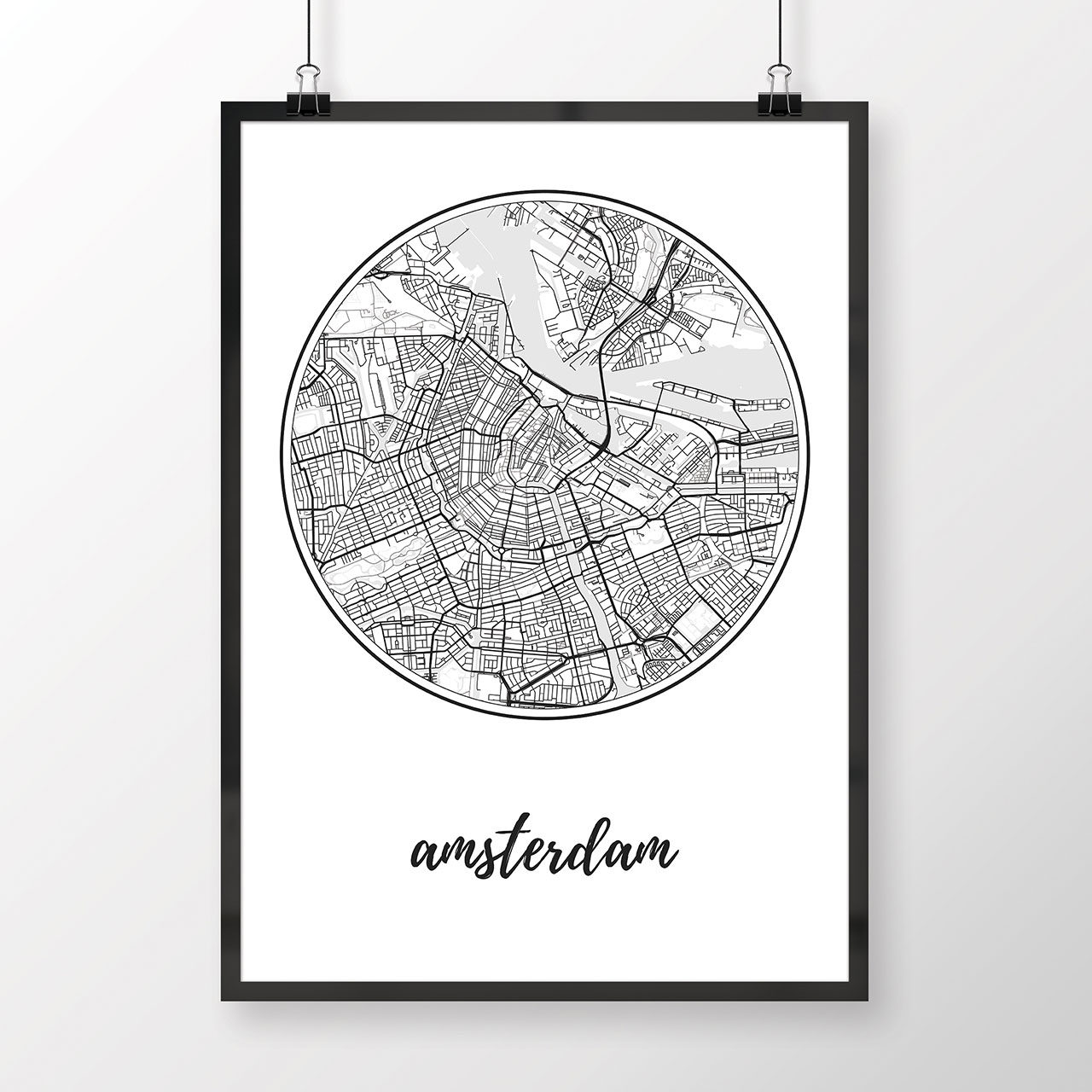 AMSTERDAM, okrúhly, biely