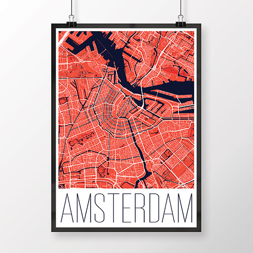 AMSTERDAM, moderný, červený