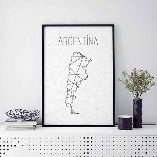 ARGENTÍNA, minimalistická mapa