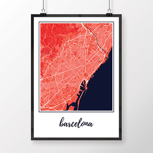 BARCELONA, klasická, červená