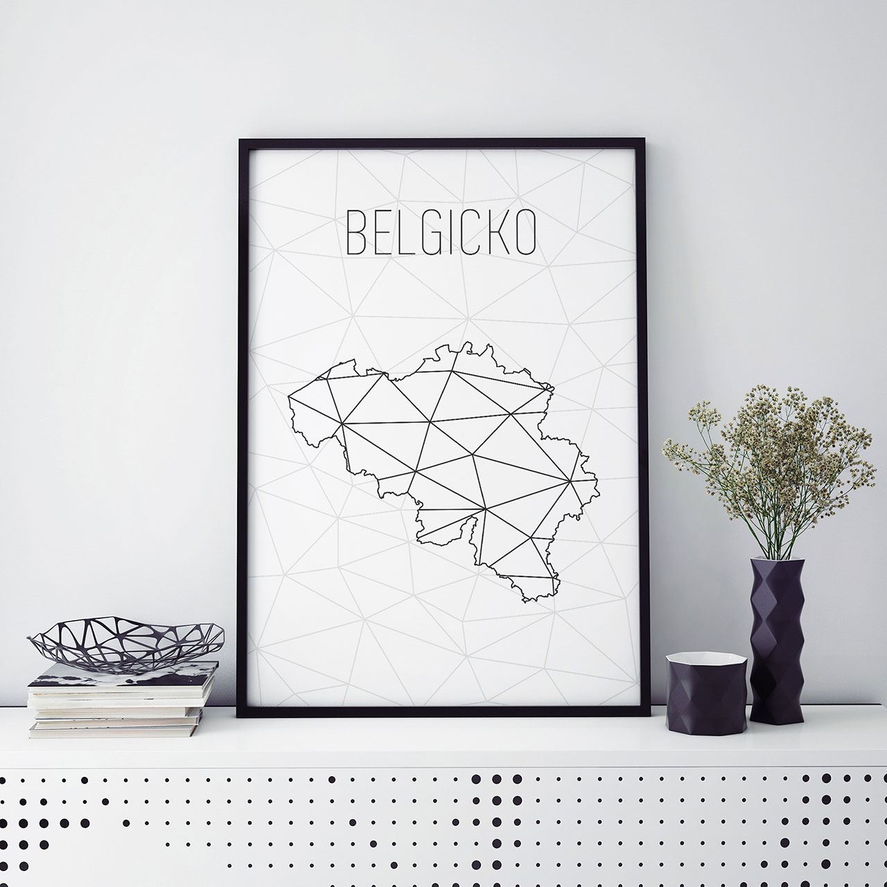 BELGICKO, minimalistická mapa