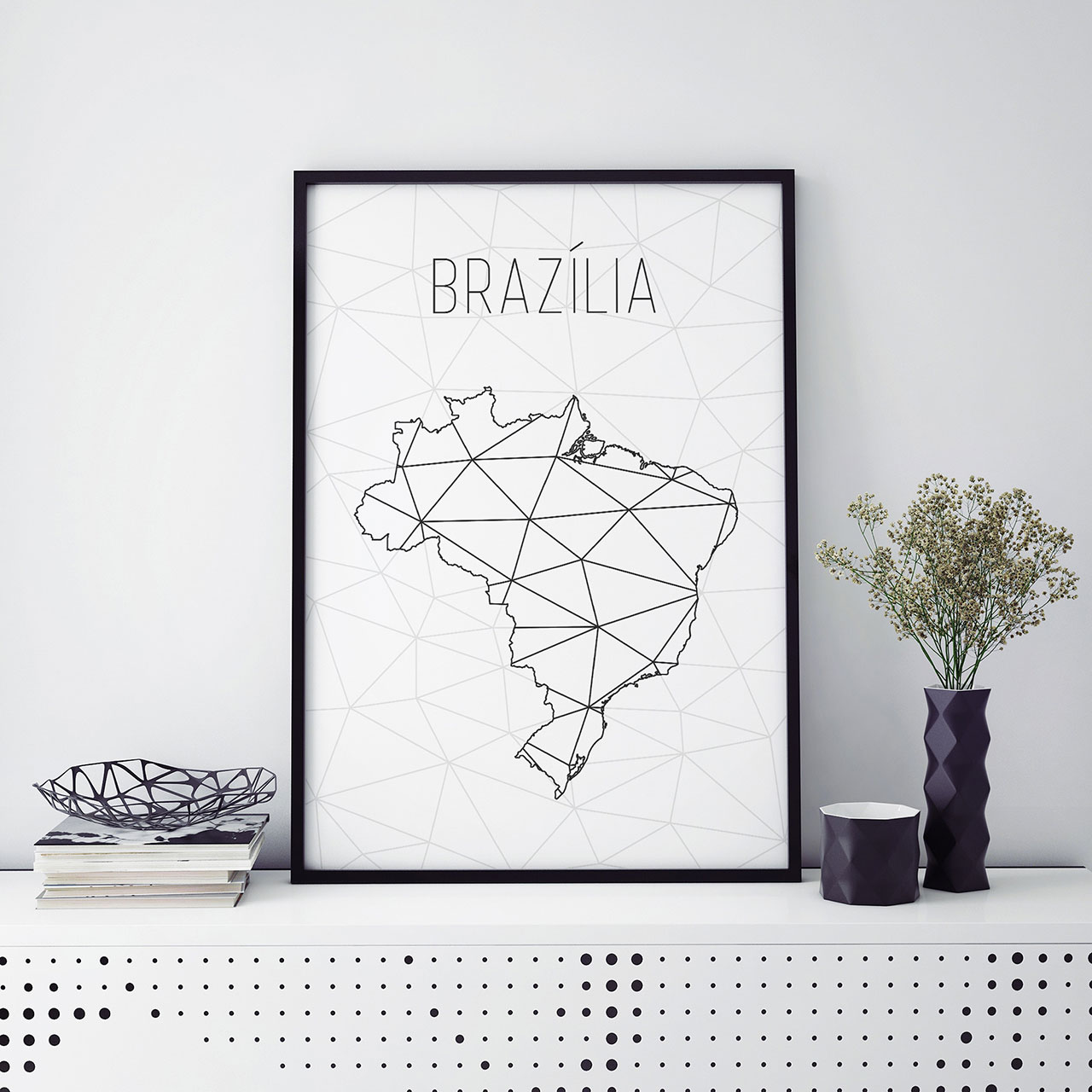BRAZÍLIA, minimalistická mapa