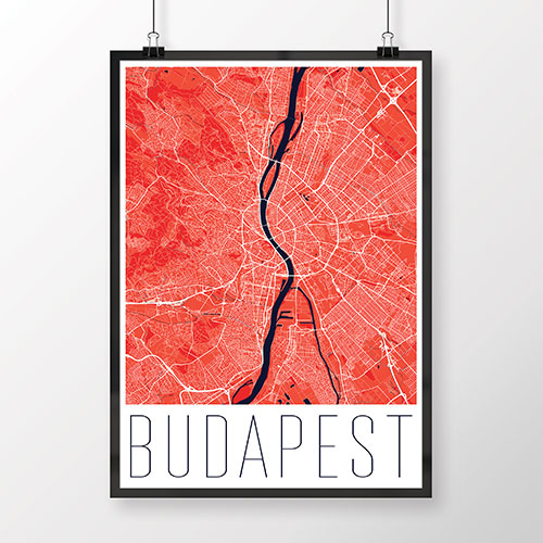 BUDAPEŠŤ, moderná, červená