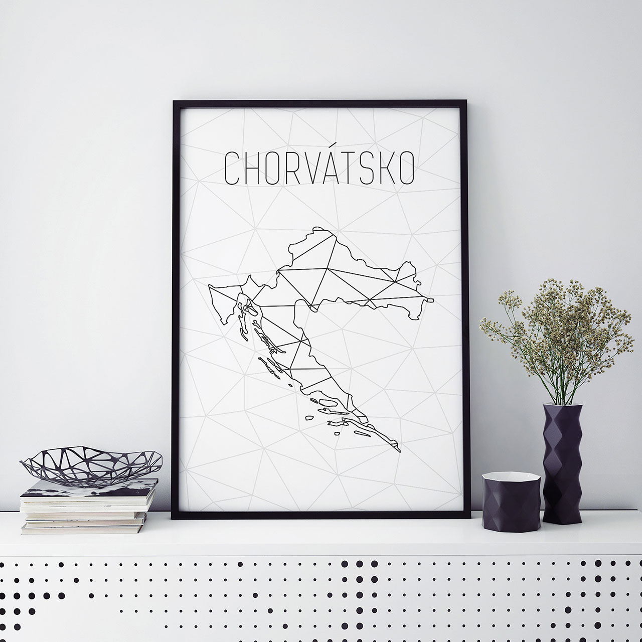 CHORVÁTSKO, minimalistická mapa
