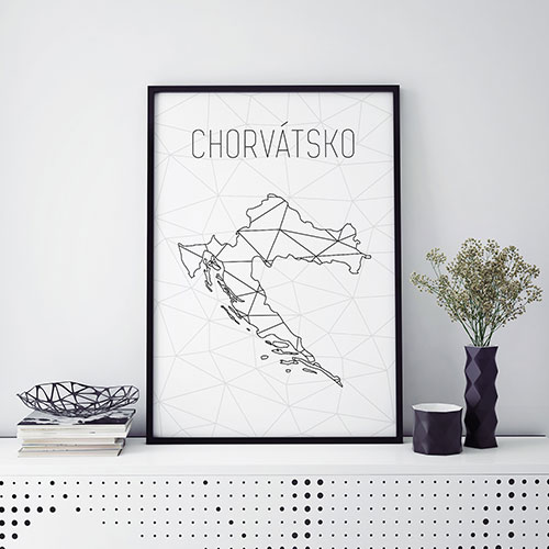 CHORVÁTSKO, minimalistická mapa