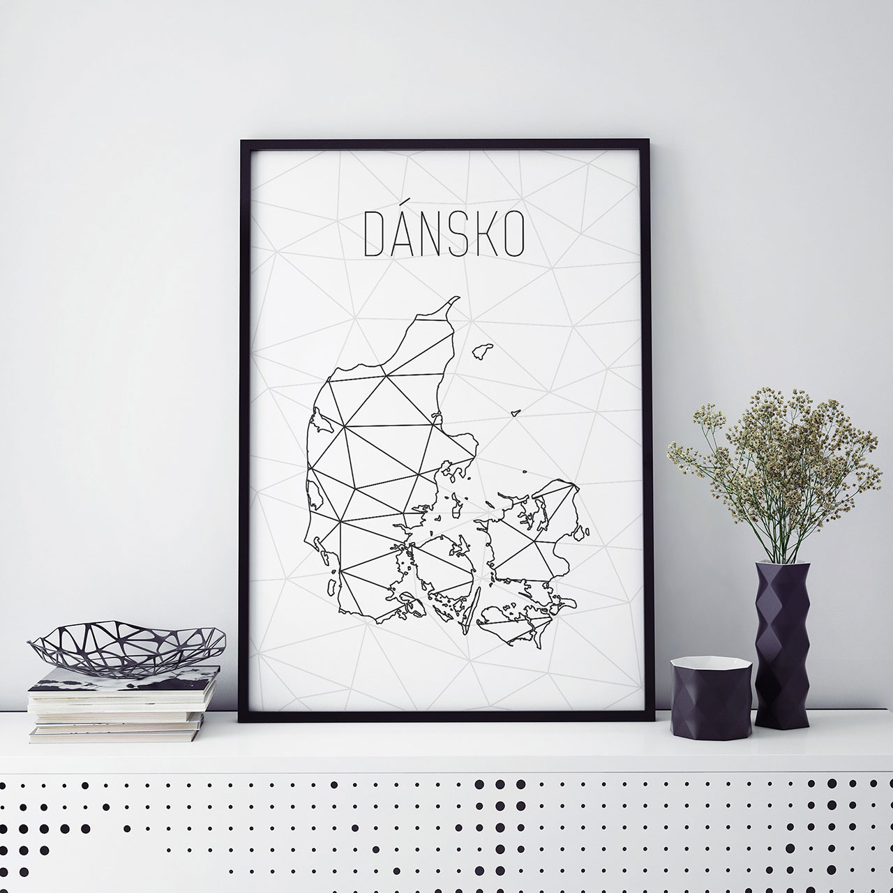 DÁNSKO, minimalistická mapa