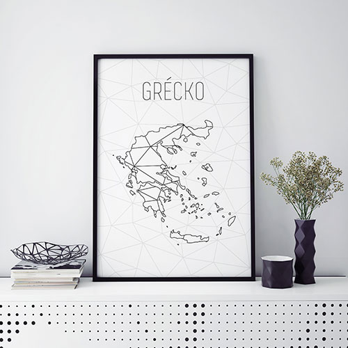 GRÉCKO, minimalistická mapa