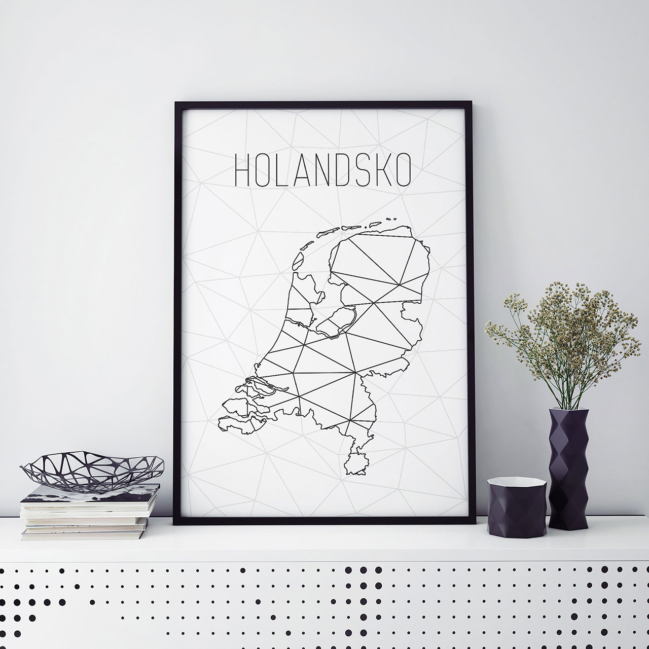 HOLANDSKO, minimalistická mapa