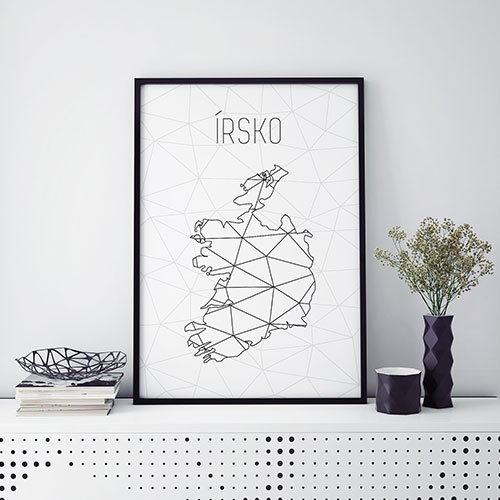ÍRSKO, minimalistická mapa