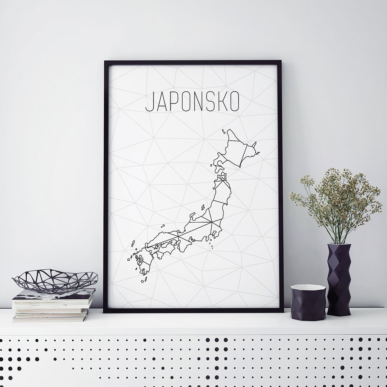 JAPONSKO, minimalistická mapa