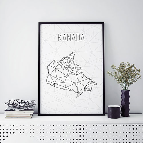 KANADA, minimalistická mapa