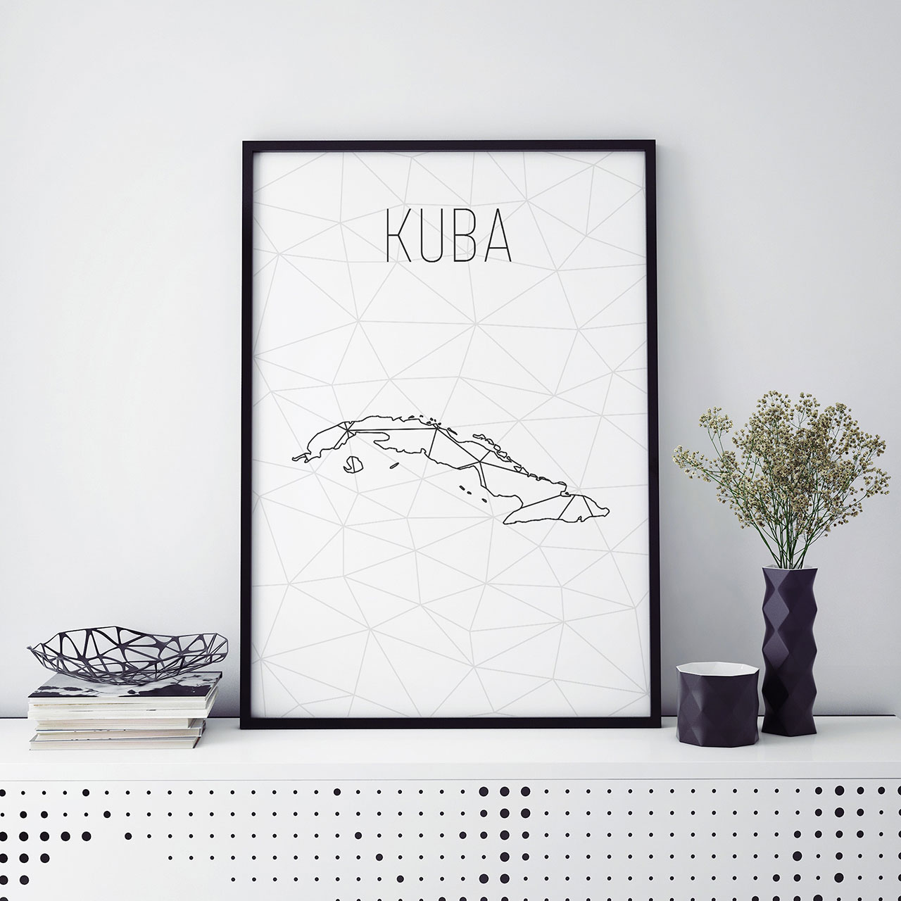 KUBA, minimalistická mapa
