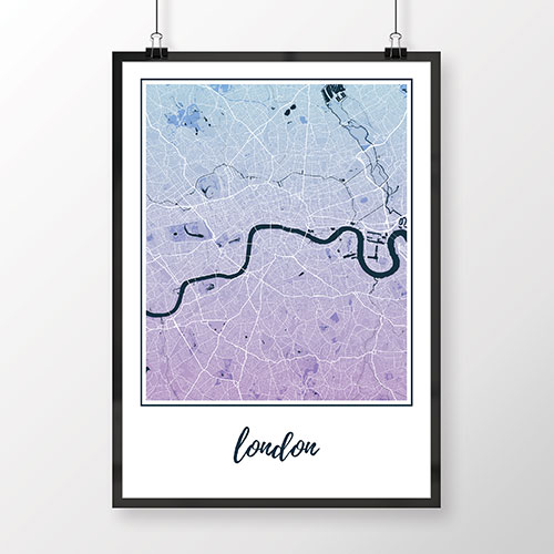 LONDÝN, klasický, modro-fialový