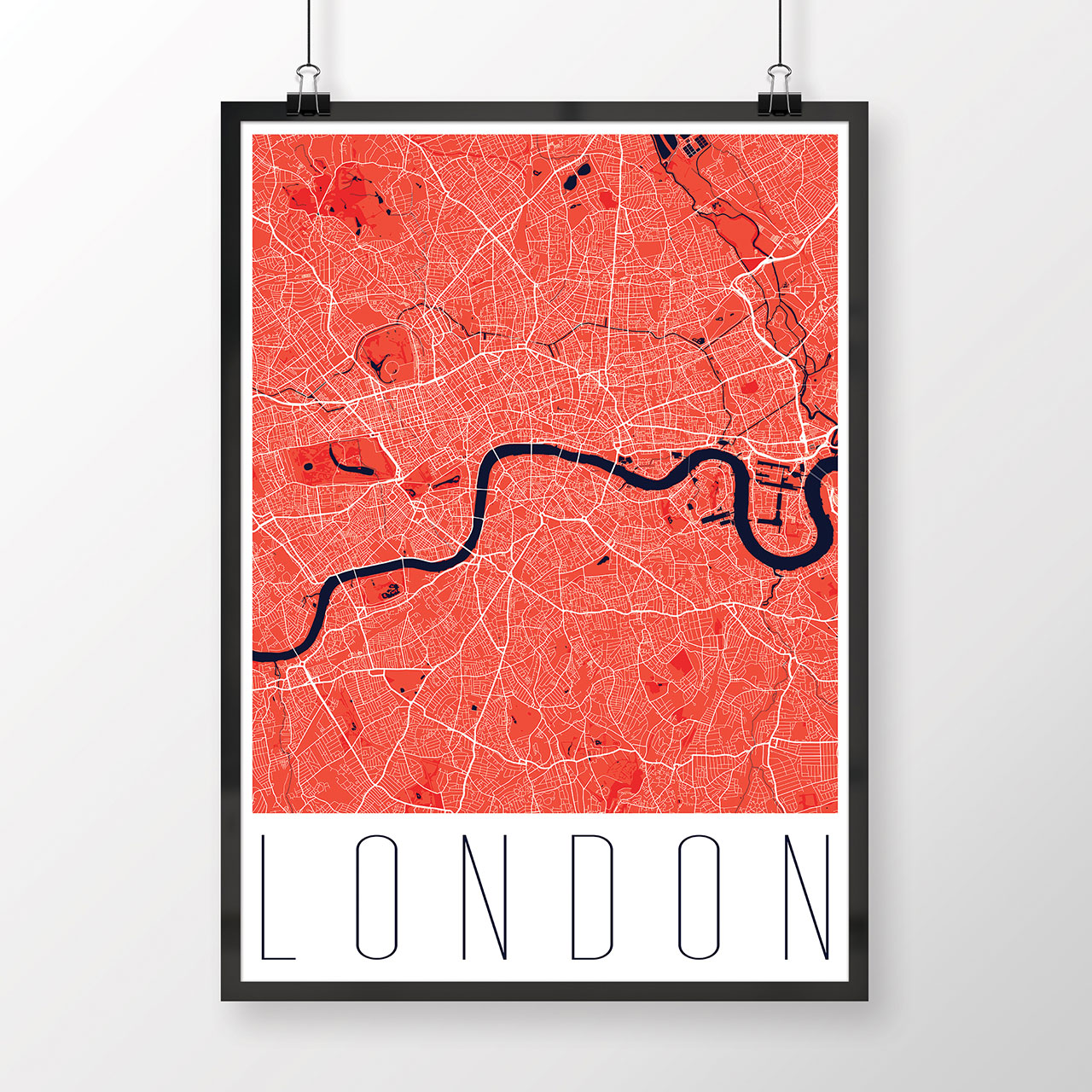 LONDÝN, moderný, červený