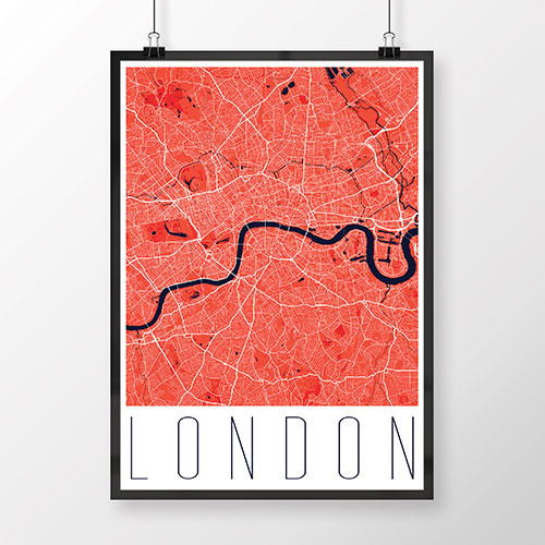 LONDÝN, moderný, červený