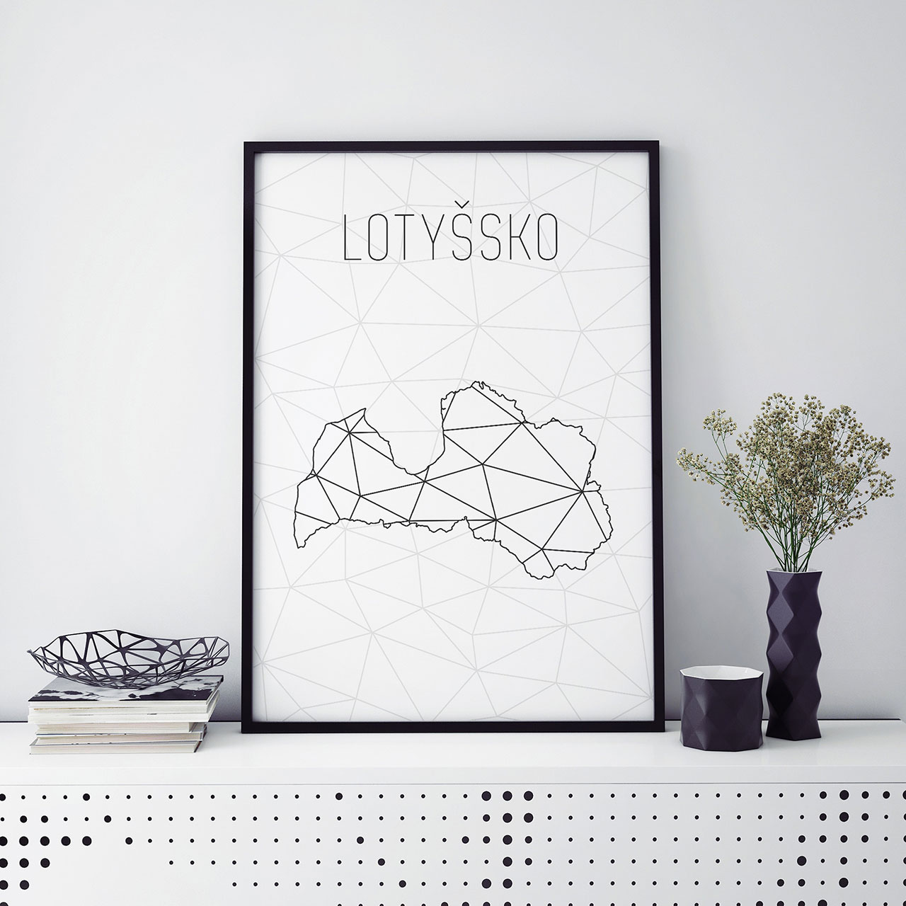 LOTYŠSKO, minimalistická mapa