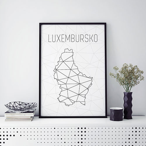 LUXEMBURSKO, minimalistická mapa