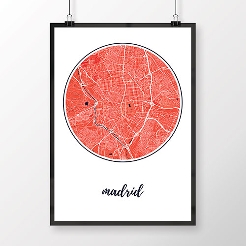 MADRID, okrúhly, červený
