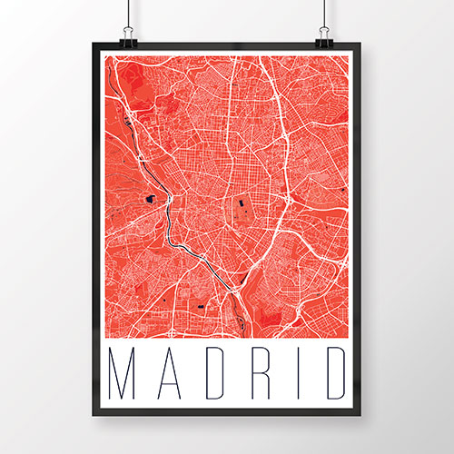 MADRID, moderný, červený