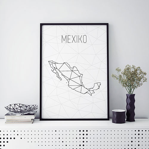 MEXIKO, minimalistická mapa