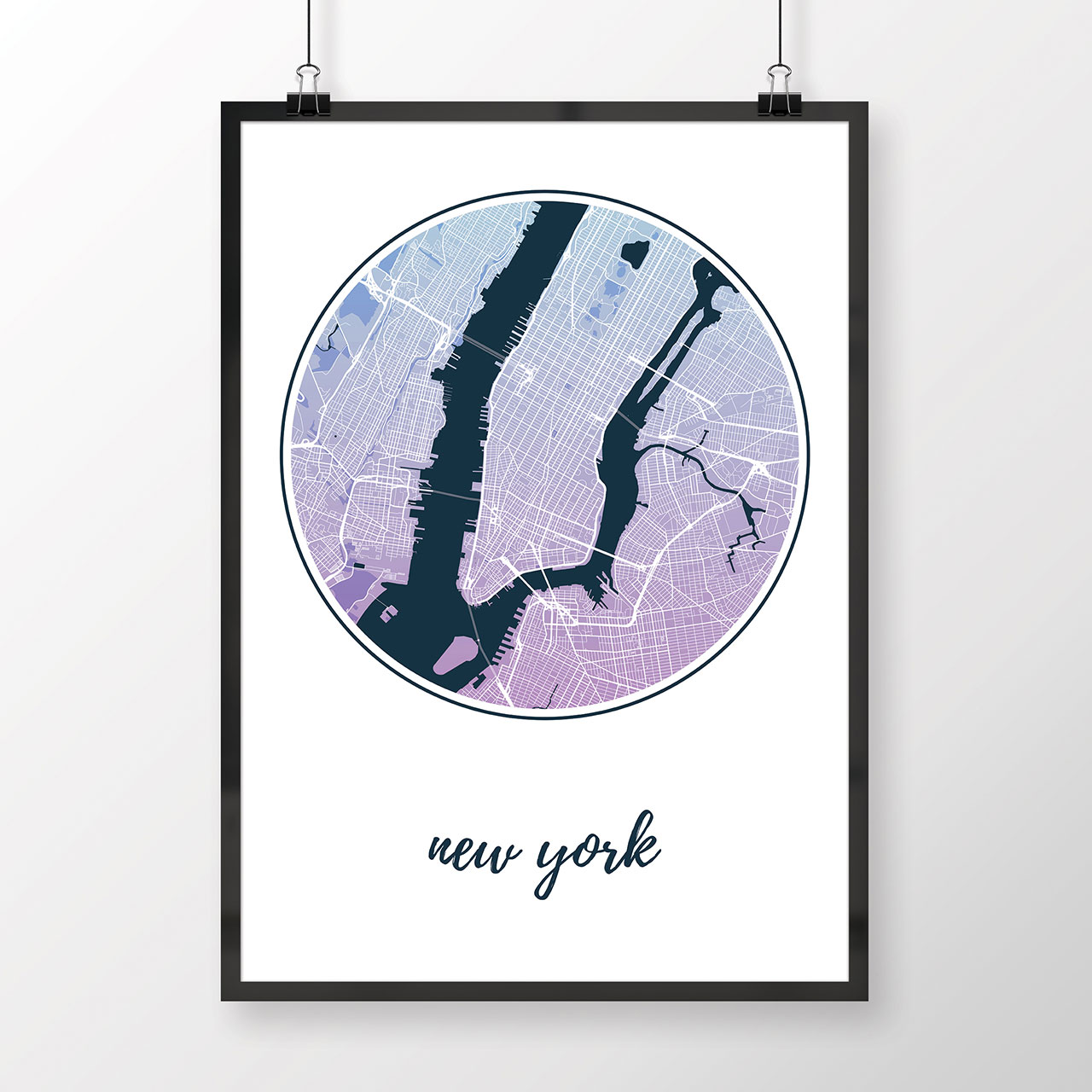 NEW YORK, okrúhly, modro-fialový