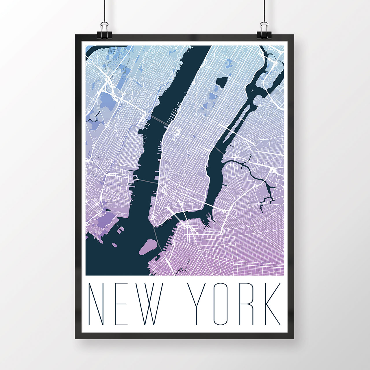 NEW YORK, moderný, modro-fialový