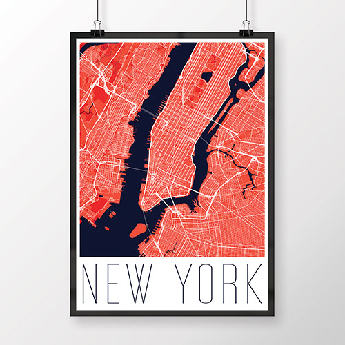 NEW YORK, moderný, červený