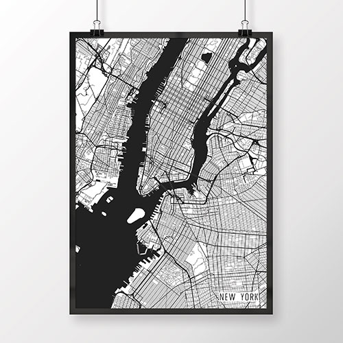 NEW YORK, minimalistický, biely