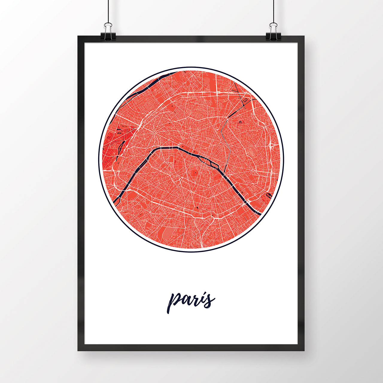 PARÍŽ, okrúhly, červený