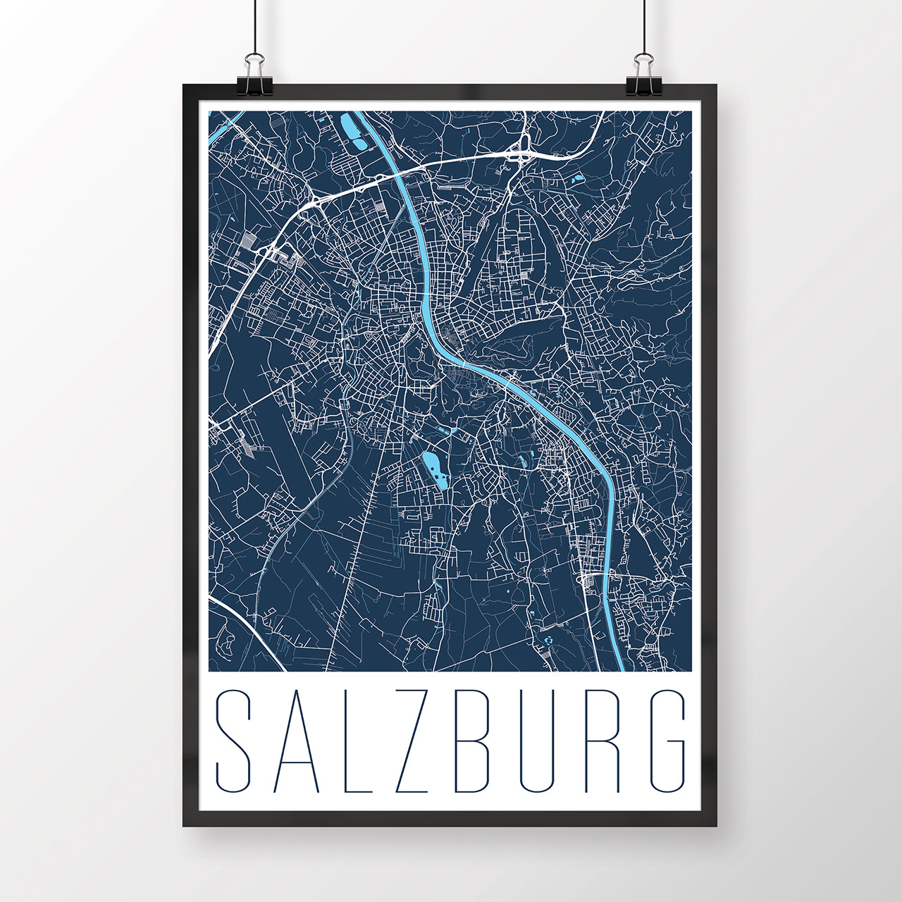 SALZBURG, moderný, tmavomodrý