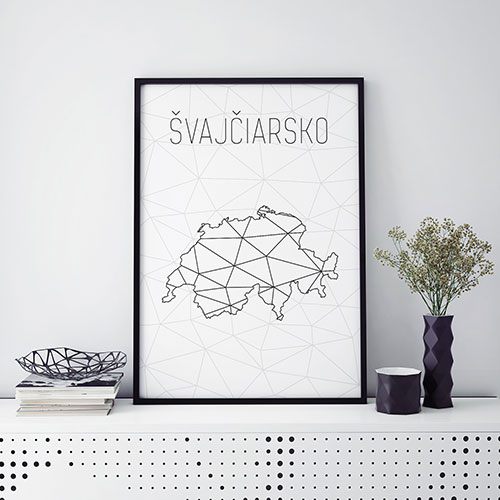 ŠVAJČIARSKO, minimalistická mapa