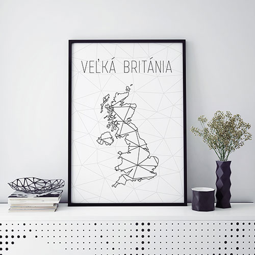 VEĽKÁ BRITÁNIA, minimalistická mapa
